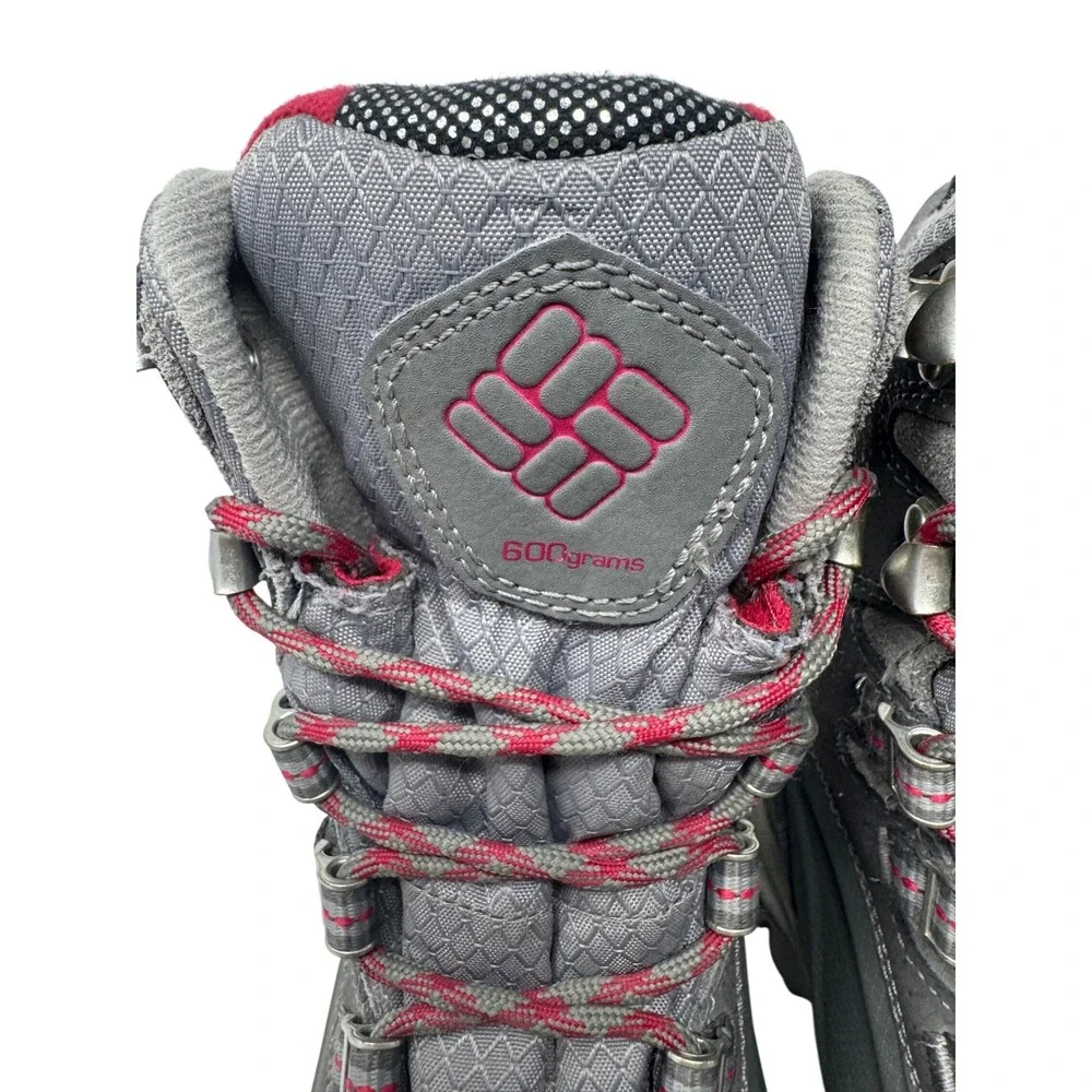 🔥Columbia🩷🩶 Titanium OutDry Waterproof Winter Boots‎ Grey Pink 600g Omni-Heat